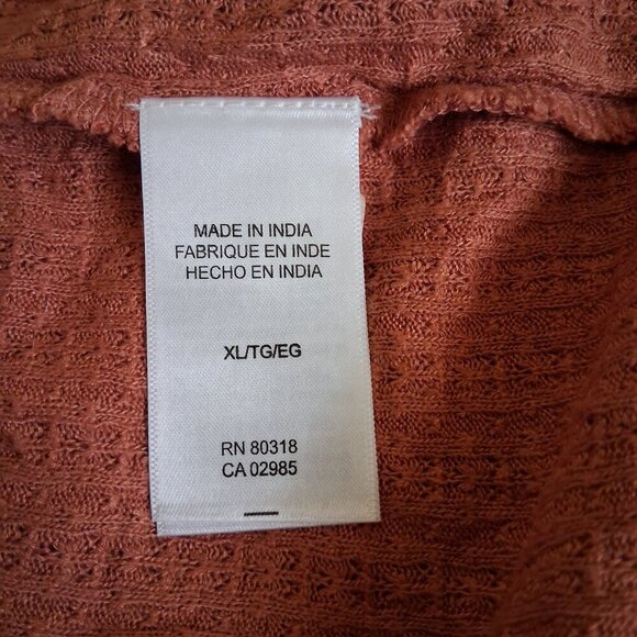 Lucky Brand Women's XL Terracotta Lace Henley Swing Top - Picture 7 of 14